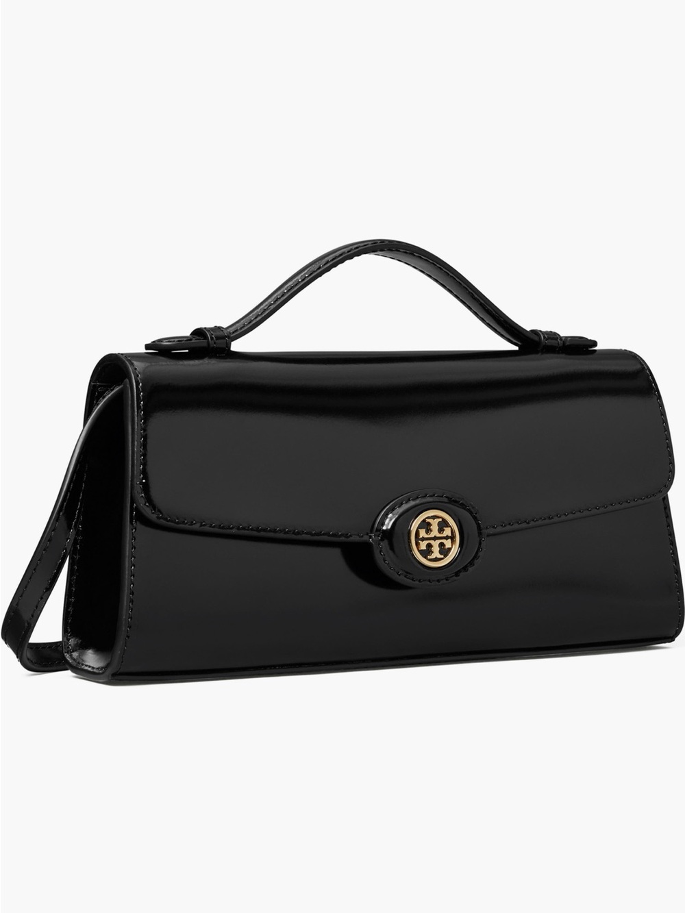 Tory Burch Black Leather Top-Handle Shoulder with Dust Bag - Picture 4 of 16
